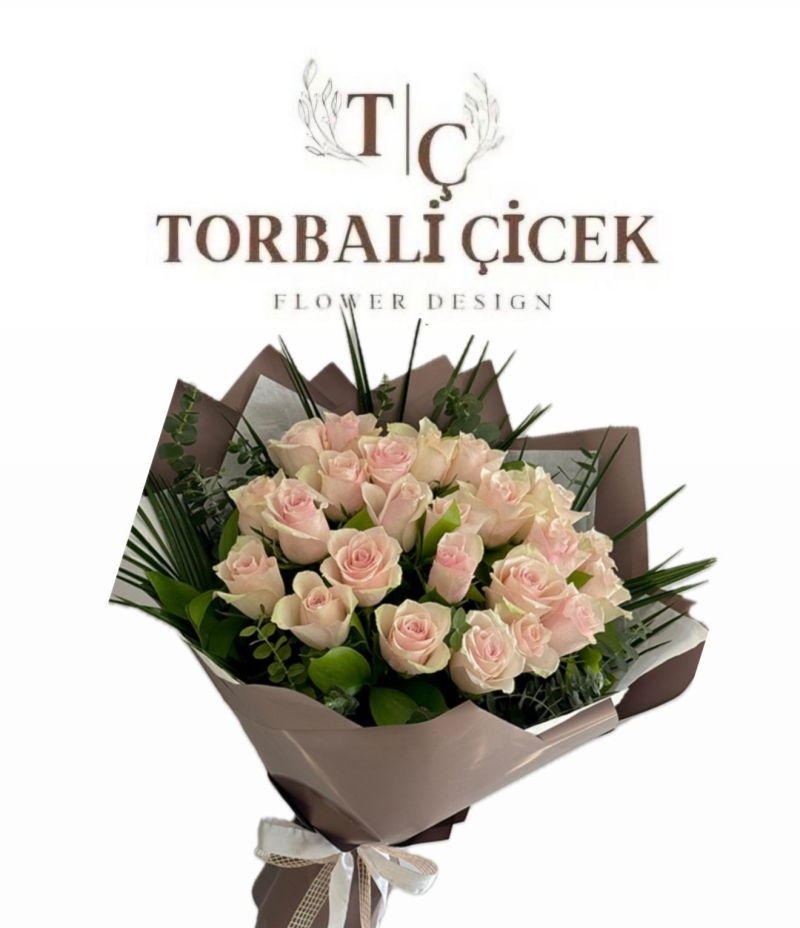 20 adet pembe gül buketı